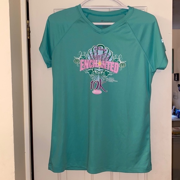 Champion Tops - Champion Disney Princess Little Mermaid 10K Race Shirt Woman's Large